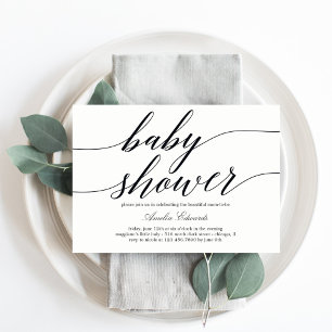 Invitation Baby shower de script moderne