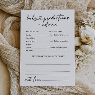 Invitation Baby shower de script moderne Prédictions et conse
