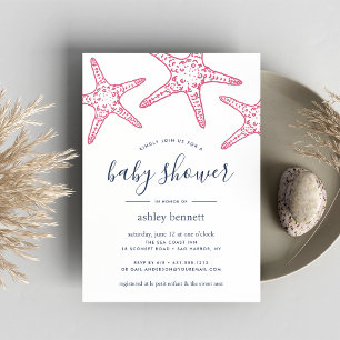 Invitation Baby shower de sébaste rose