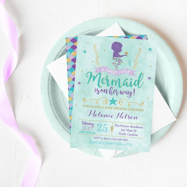 Invitation Baby shower de sirène (Créateur téléchargé)