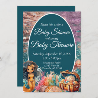 Invitation Baby shower de sirène noire