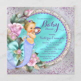 Invitation Baby Shower de Sirène Sous La Mer