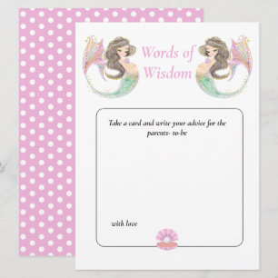 Invitation Baby shower de sirène sous la mer Sagesse