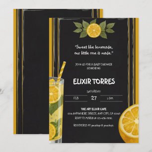 Invitation Baby shower de socle en carton citronné doux