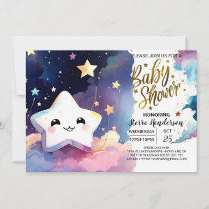 Invitation Baby shower de soie Stardust Twinkling