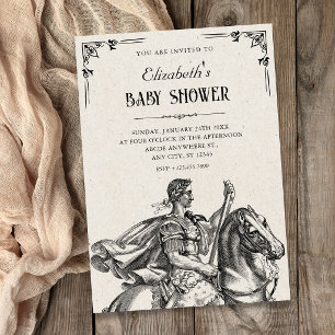 Invitation Baby shower de soldat chevalier romain classique
