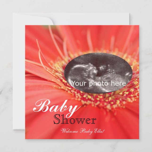 Invitation Baby shower de sonogrammes pour enfants de couleur (Devant)
