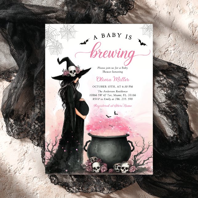 Invitation Baby shower de sorcière Halloween (Créateur téléchargé)