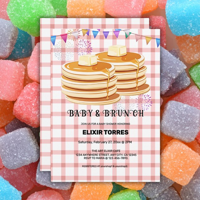 Invitation Baby shower de souffle festive pour bébés et brunc (Créateur téléchargé)