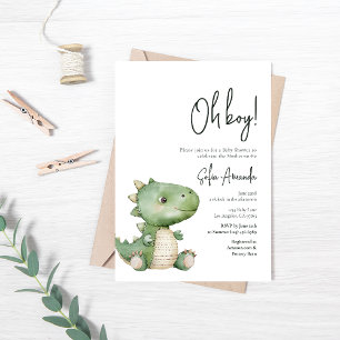 Invitation Baby shower de Stegosaurus animal mou de forêt