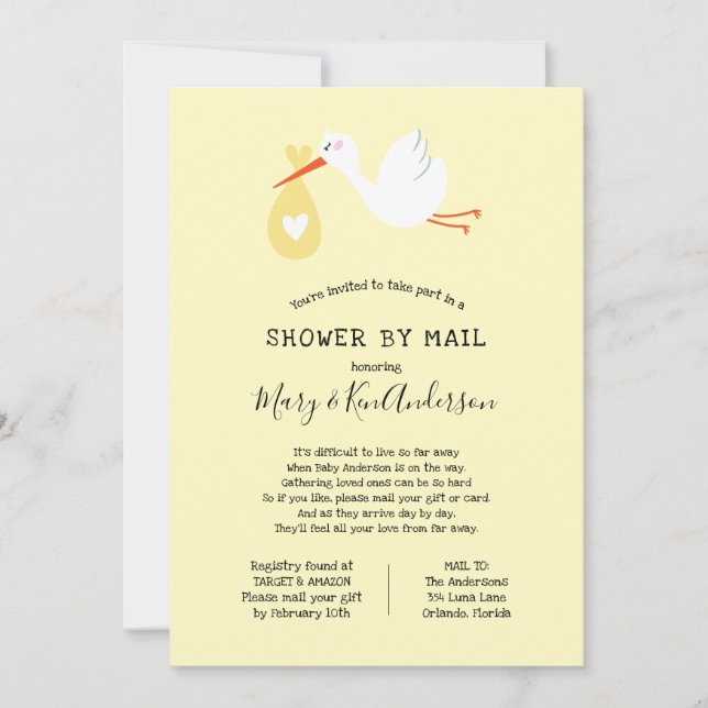 Invitation Baby shower de stockage par courrier (Devant)