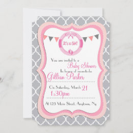 Invitation Baby shower de style parisien