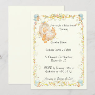 Invitation Baby shower de style vintage