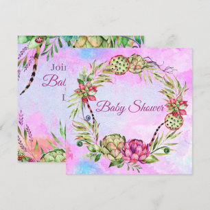 Invitation Baby shower de succulents