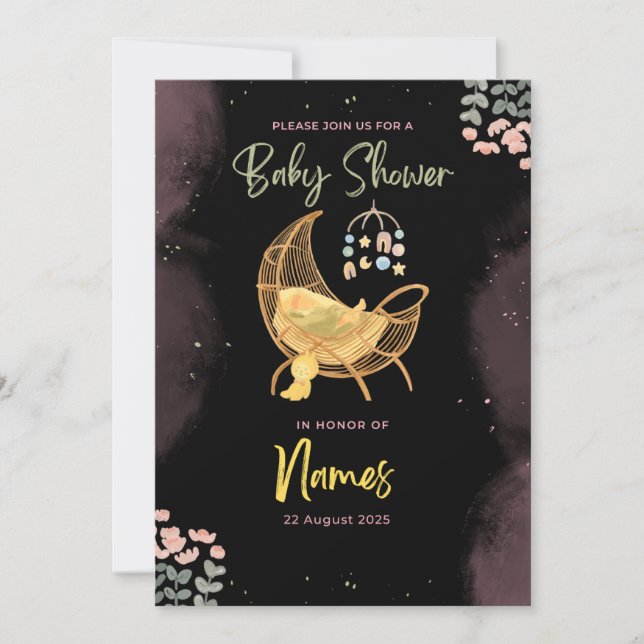 Invitation Baby shower de Sweet Dreams - #CribDInv (Devant)