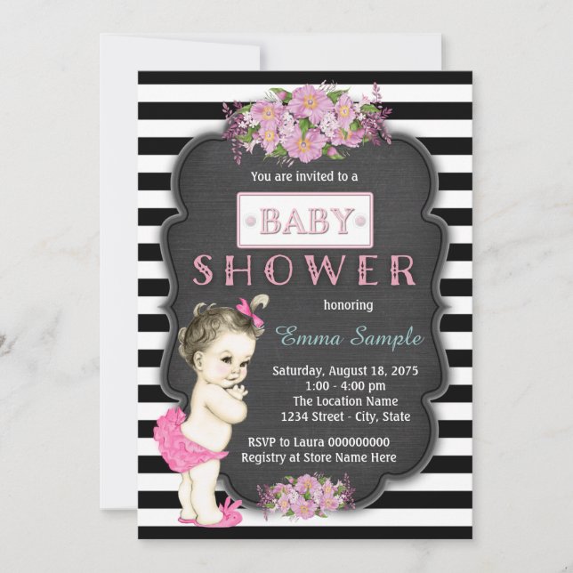 Invitation Baby shower de tableau (Devant)