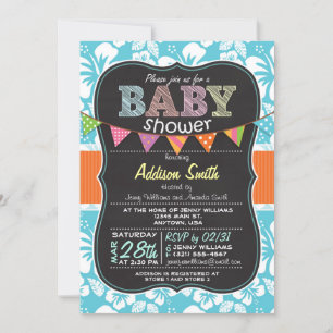 Invitation Baby shower de tableau de bord à fleur d'Hibiscus 