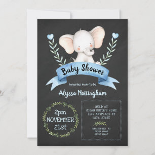 Invitation baby shower de tableau de bord d'élépha