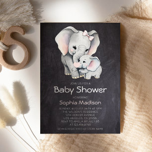 Invitation Baby shower de tableau de bord neutre pour les élé