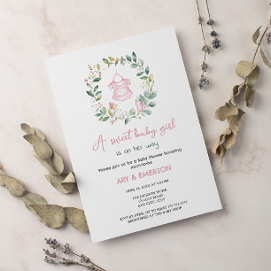 Invitation Baby shower de tenue Vintage Boho