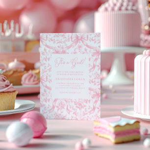 Invitation Baby shower de toile rose et de vaches