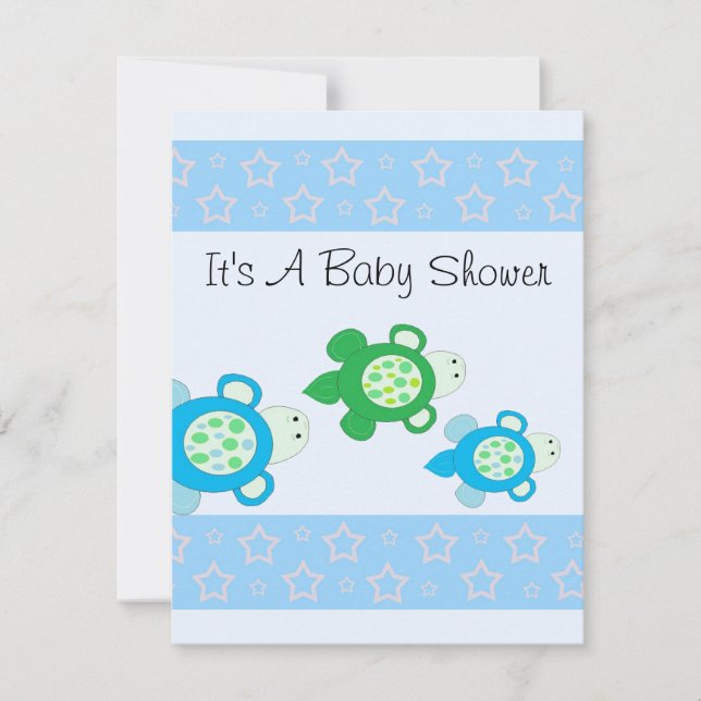 Invitation Baby shower de tortue (Devant)