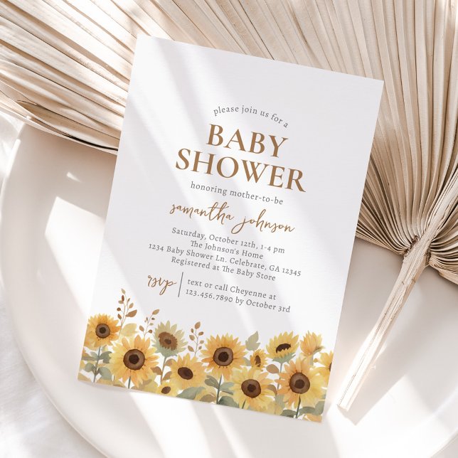 Invitation Baby shower de tournesol d'automne (Créateur téléchargé)
