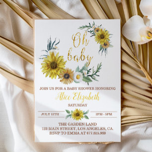 Invitation Baby shower de tournesol de l'abeille miel Invitat