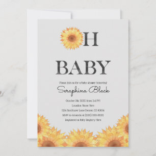Invitation Baby shower de tournesol de l'été vintage