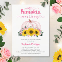 Baby shower de tournesol rose petit Citrouille