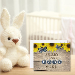 Invitation Baby shower de tournesol rustique Fil