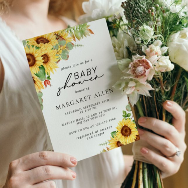 Invitation Baby shower de tournesol verdoyant (Créateur téléchargé)