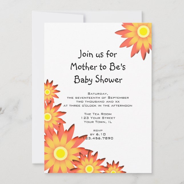 Invitation Baby shower de tournesols lumineux (Devant)