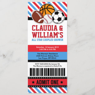 Invitation Baby shower de tous les couples sportif