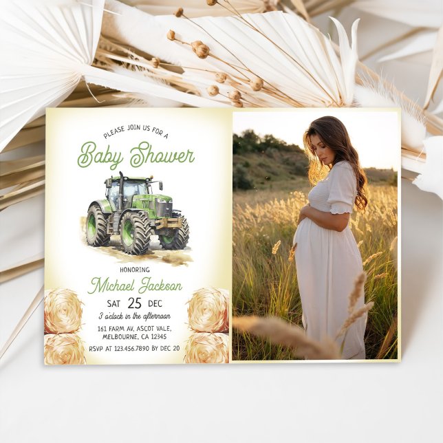 Invitation Baby shower de tracteur (Créateur téléchargé)