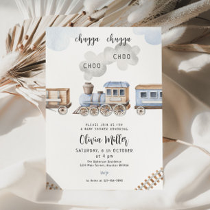 Invitation baby shower de train, baby shower de ga