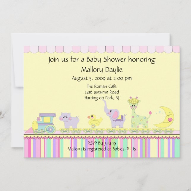 Invitation Baby shower de train pour bébés Circus (Devant)