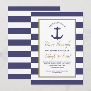 Invitation Baby shower de transmission de la marine nautique