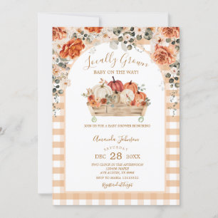 Invitation Baby shower de transport Citrouille cultivé locale