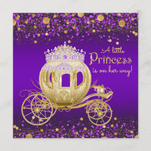 Invitation Baby shower de transport Princess et Gold Princess