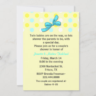 Invitation Baby shower de Twin Babies Couple