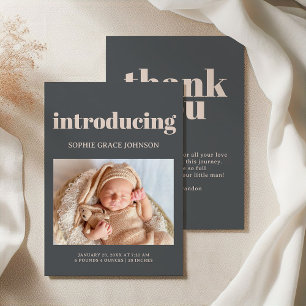 Invitation Baby shower de typographie rose Grey Boho