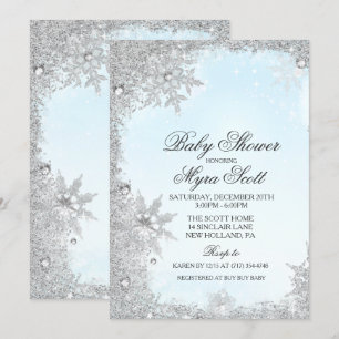 Invitation Baby shower de vacances d'hiver