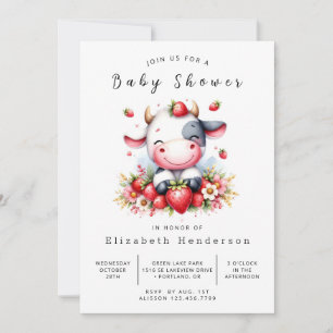 Invitation Baby shower de vache de veau agricole modifiable