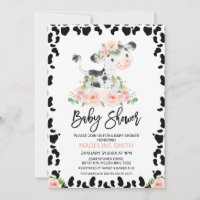Baby shower de vache floral mou