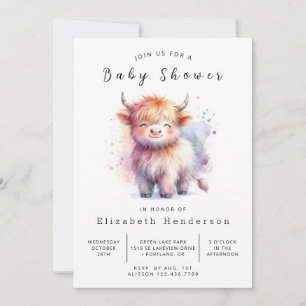 Invitation Baby shower de vache moderne chic en ligne