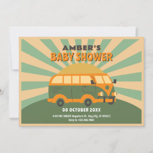 Invitation Baby shower de van d'été rétro