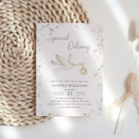 Baby shower de verdure cigogne