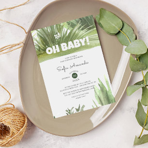 Invitation Baby shower de verdure de l'herbe boisée