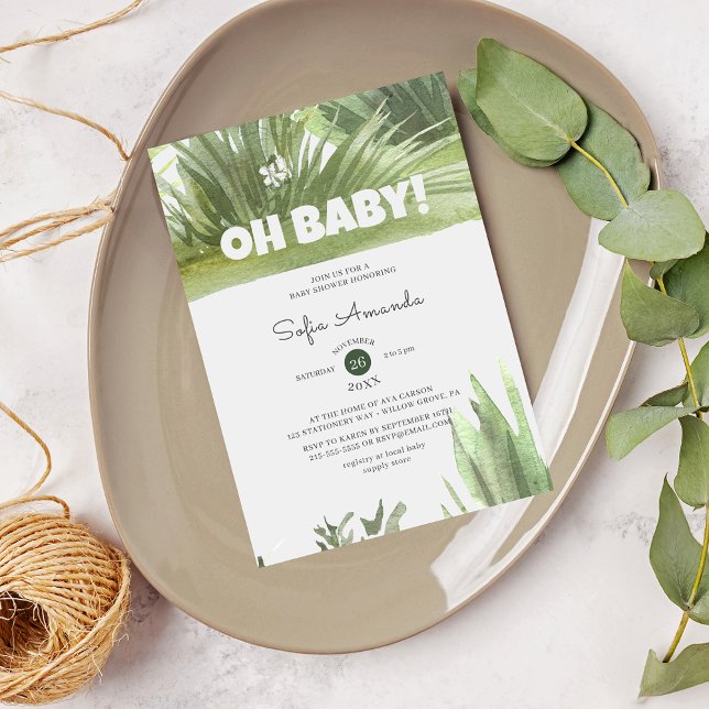 Invitation Baby shower de verdure de l'herbe boisée (Créateur téléchargé)